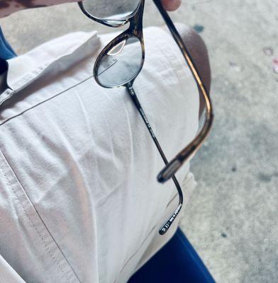 Broken Oliver People's frames.