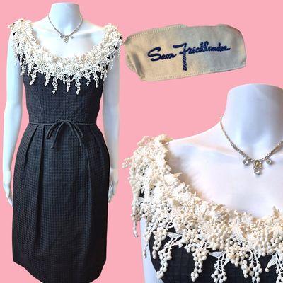 1960s Sam Friedlander dress with incredible collar
