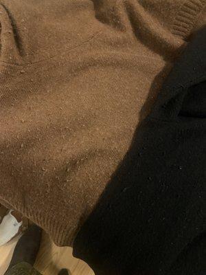 Cashmere sweaters not shaved