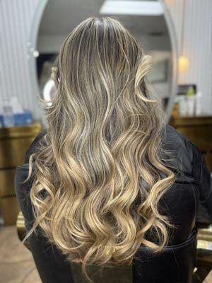 Blond balayage hair color