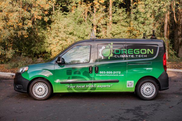 Oregon Climate Tech duct cleaning van.