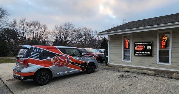 Outside our shop & Service vehicles!