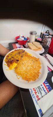 Texas omelette with hash browns