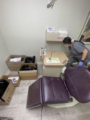 Clean seating area in the back