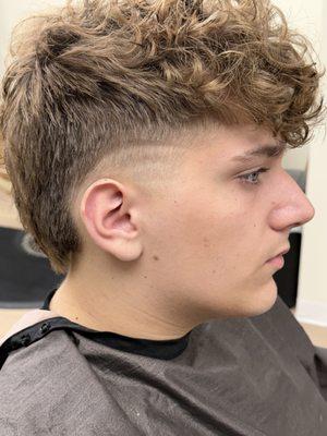 Low taper fade modern mullet