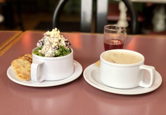 Chicken salad and clam chowder!