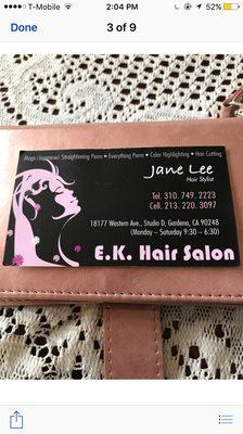 Jane Lee ~~ Gardena's Best Kept Secret Hairstylist!