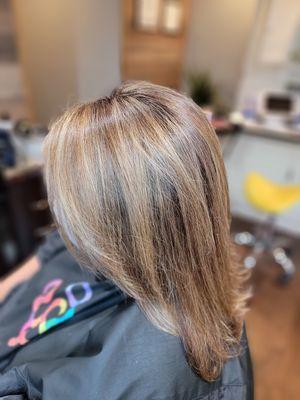 Highs with root touch up