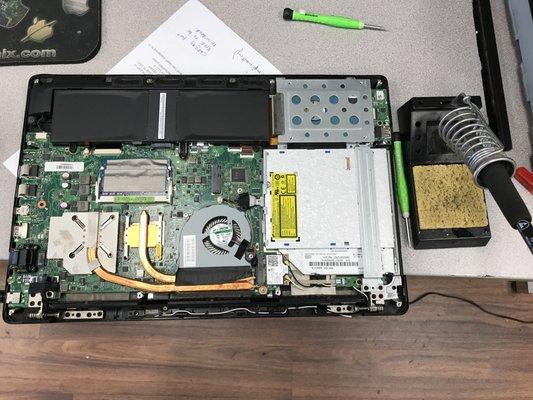 Solder job for a charging port repair.