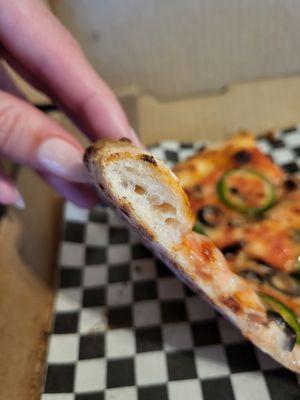 The crust is so airy, crispy, chewey, and perfectly seasoned!