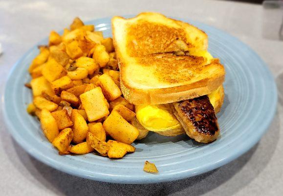 Breakfast Sandwich with spicy sausage