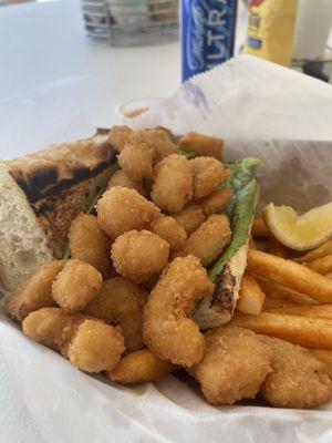 Shrimp? On an island in the Gulf of Mexico.