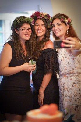 Bridal shower floral crowns