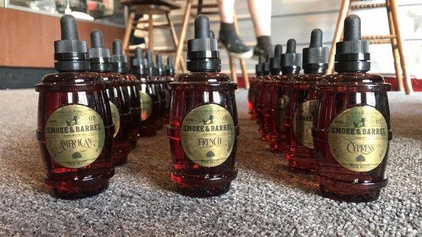 One of our staples juices that other shops don't have.... Smoke & Barrel! American, Cypress, & French, they're wonderful.