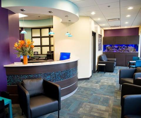 Beacon Dental's new office at 7200 Dan Hoey Road, Suite D, Dexter, MI 48130.
Our Check In area.