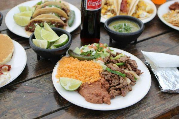 Beef fajita lunch plate