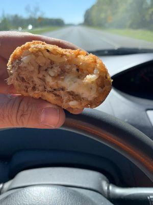 Perfect driving snack . Awesome boudin balls