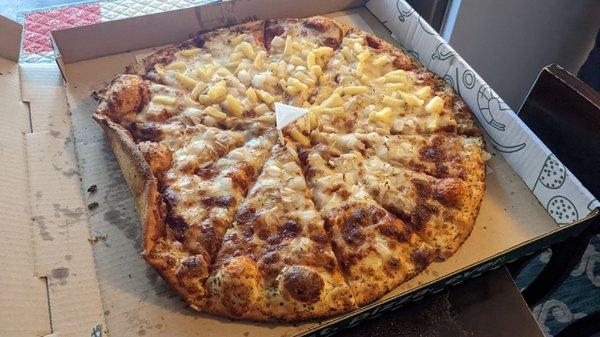 Not the pizza we ordered and paid for. Doesn't look like a $32 pizza AT ALL