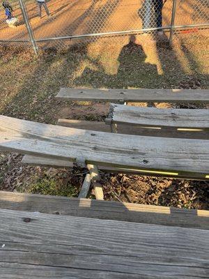 Bleachers could use a little work.