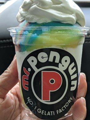 Rainbow and vanilla gelati