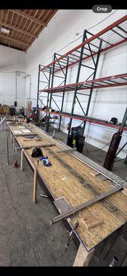 Large hand rail work in progress