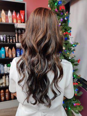 Hair cut, highlights and styling