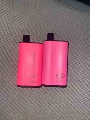 The one on the left is the legit Fume Infinity. You can see the color and font difference along with very different tastes.