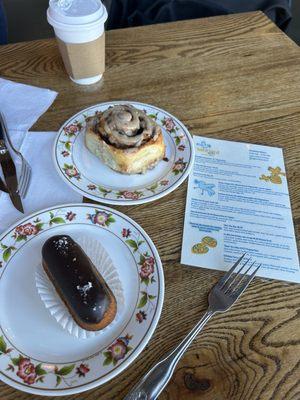 Sticky bun and miso mochi donut
