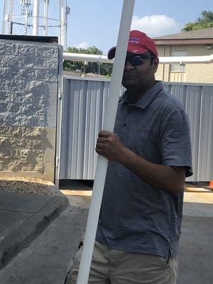 MANAGER OF PROPERTY WITH WEAPON HE USED TO THREATEN US