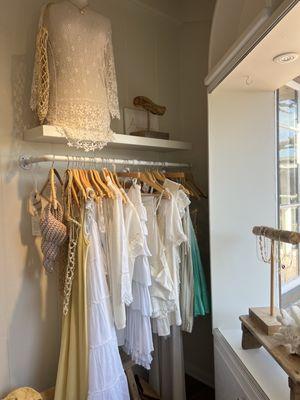 The clothing selection, vintage + manufactured in LA