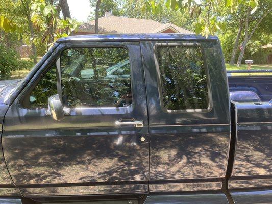 the tent job that was done on the driver side