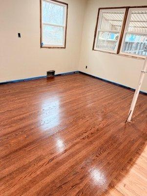 We sanded and refinished hardwood floors in Buffalo, restoring their natural shine and beauty with a smooth, lasting finish.