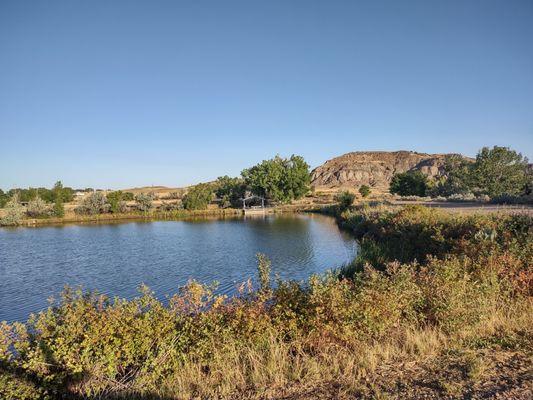 the lake. People are often fishing here