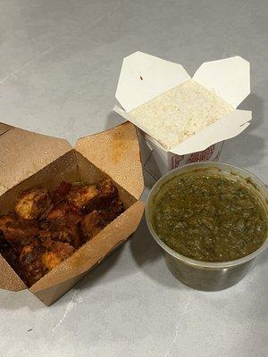 Saag Tofu Chilli Fried Idli