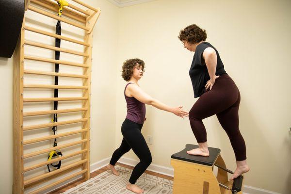 Explore the full realm of Pilates workouts with state-of-the-art equipment and real-time feedback from a professional.