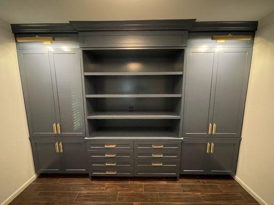 This is an office millwork with shelves that we did for homegirls