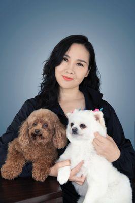 Sarah n my two doggies