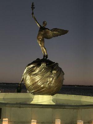 Winged Victory statue.