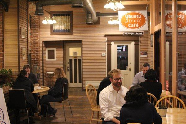 Customers enjoying lunch at Ubuntu Street Café!