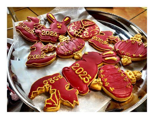 Chinese Rabbit New Year Cookies @ Palermo Bakery. Italian Bakery Cakes Cookies Pastry Caffe also Sandwiches Pizza Soup . Sweet! Cool!
