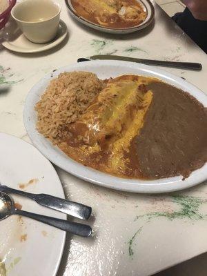 Beef and Cheese Enchie... they didn't skimp on the beef