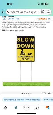 Sign to get people to slow down on Cruso Rd (50 mph, but people FLY past at 60 mph+!)