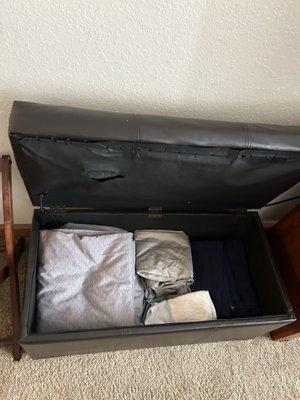 Folded and put extra and basket like I asked