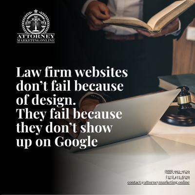 Most law firm websites don't fail because of design.
They fail because they don't appear on Google.
Build visibility with SEO.