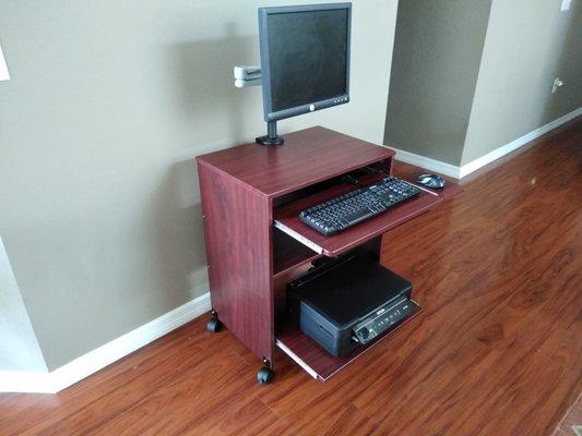 24" Compact Small Narrow computer desk with monitor stand