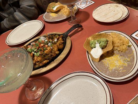 Fajitas for two, shrimp and chicken