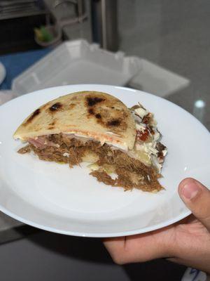So good. Arepita con carne mechada