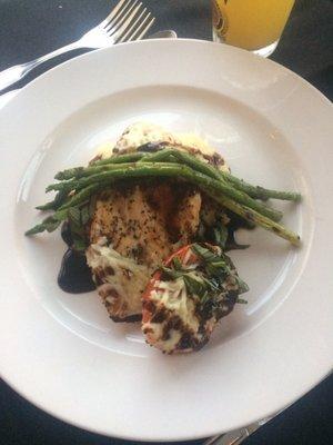 Chicken caprese. Said the chicken was dry.