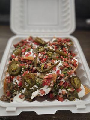 $16 Super Nachos carne asada. Yelp-GrubHub delivery (7/30/25)