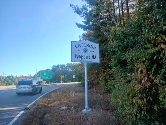 Entering Tyngsborough, MA from Nashua, NH.